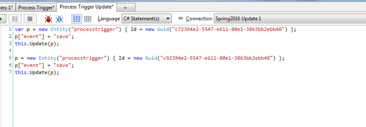 Process Trigger Update