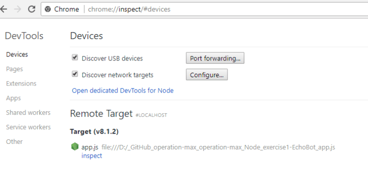 Chrome DevTools to debug Bot Framework.png