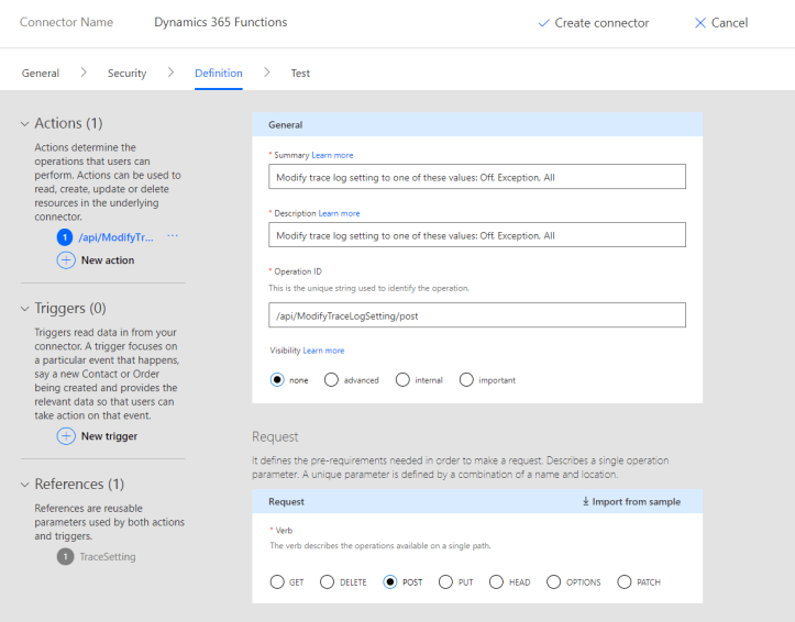 Connector Action Definitions