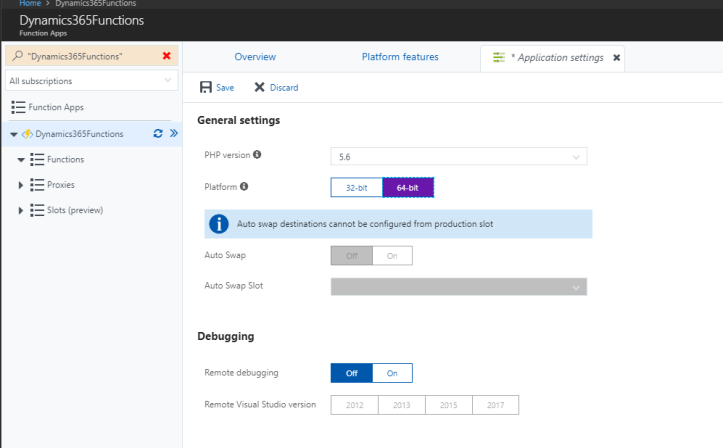 Functions General settings