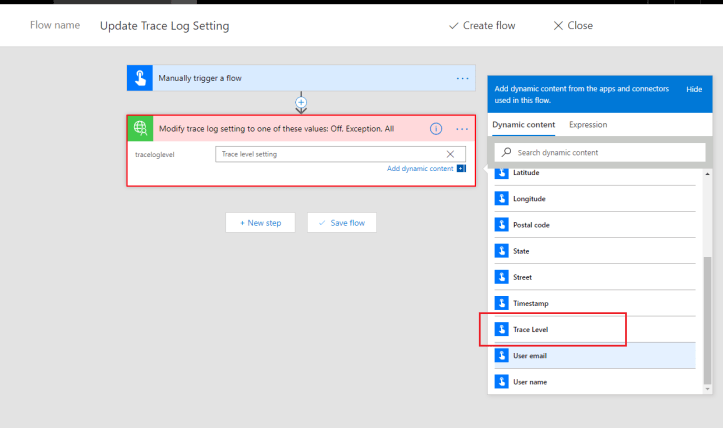 Trace Log Level Custom Connector Bind