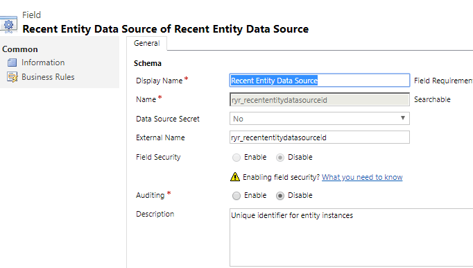Data Source Primary Key Attribute