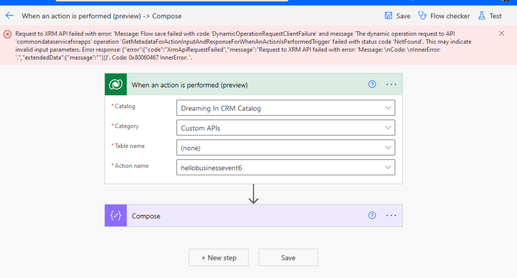 Private Custom API error