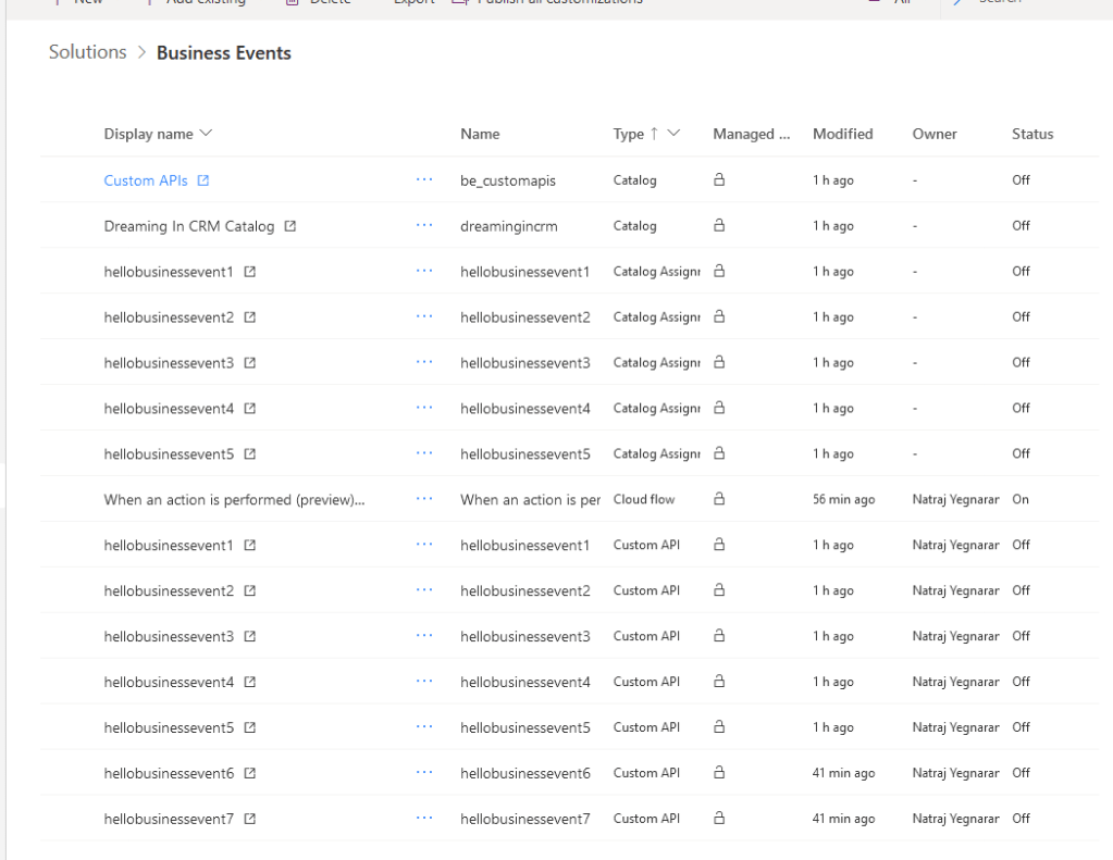 Solution with Custom API and Catalog records